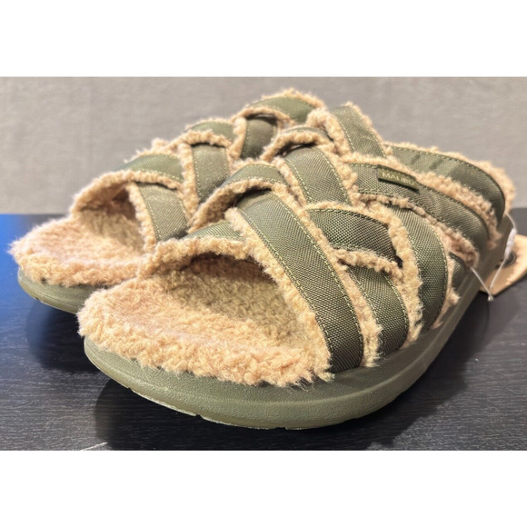 MALIBU SANDALS Zuma LX Sherpa Nylon Rubber Olive Green Men's Size 13 Sandals - Picture 2 of 9